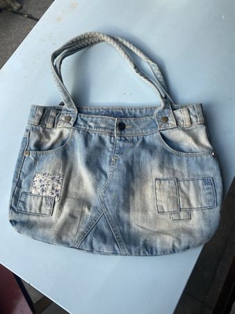 Jeans Handtasche Damen blau verwaschen 45cm Breite