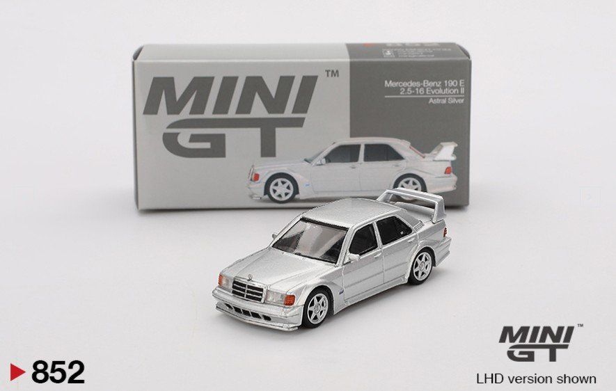 Hot Wheels Modellini d'auto: Mini GT Mercedes-Benz 190 E 2.5-16 Evolution II - 852 – Nuovo e nell'imballaggio originale da Flawil venduto da HeisseReifen 1
