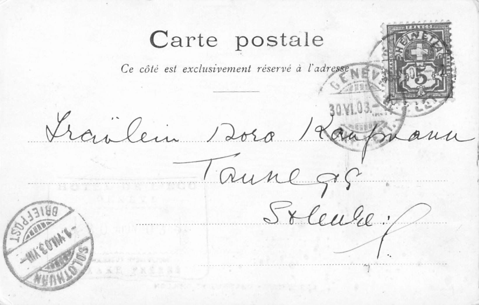 Cartoline postali: Au board de "La SUISSE"  - Chateau de Chillon 1903 – Usato da Lufingen venduto da TopAnsichtskarten 1