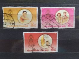 Thailand - 3xBhumipol 60Birthday 1987