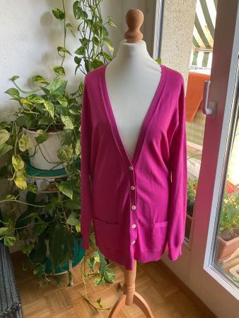 Sublime veste longue rose foncé RALPH LAUREN t.XL soie coton