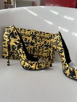 Barock High Heels Schuhe & Clutch Set Gold Schwarz Gr. 38 Ne