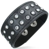 Lederarmband Bracelet mit Zirkonia