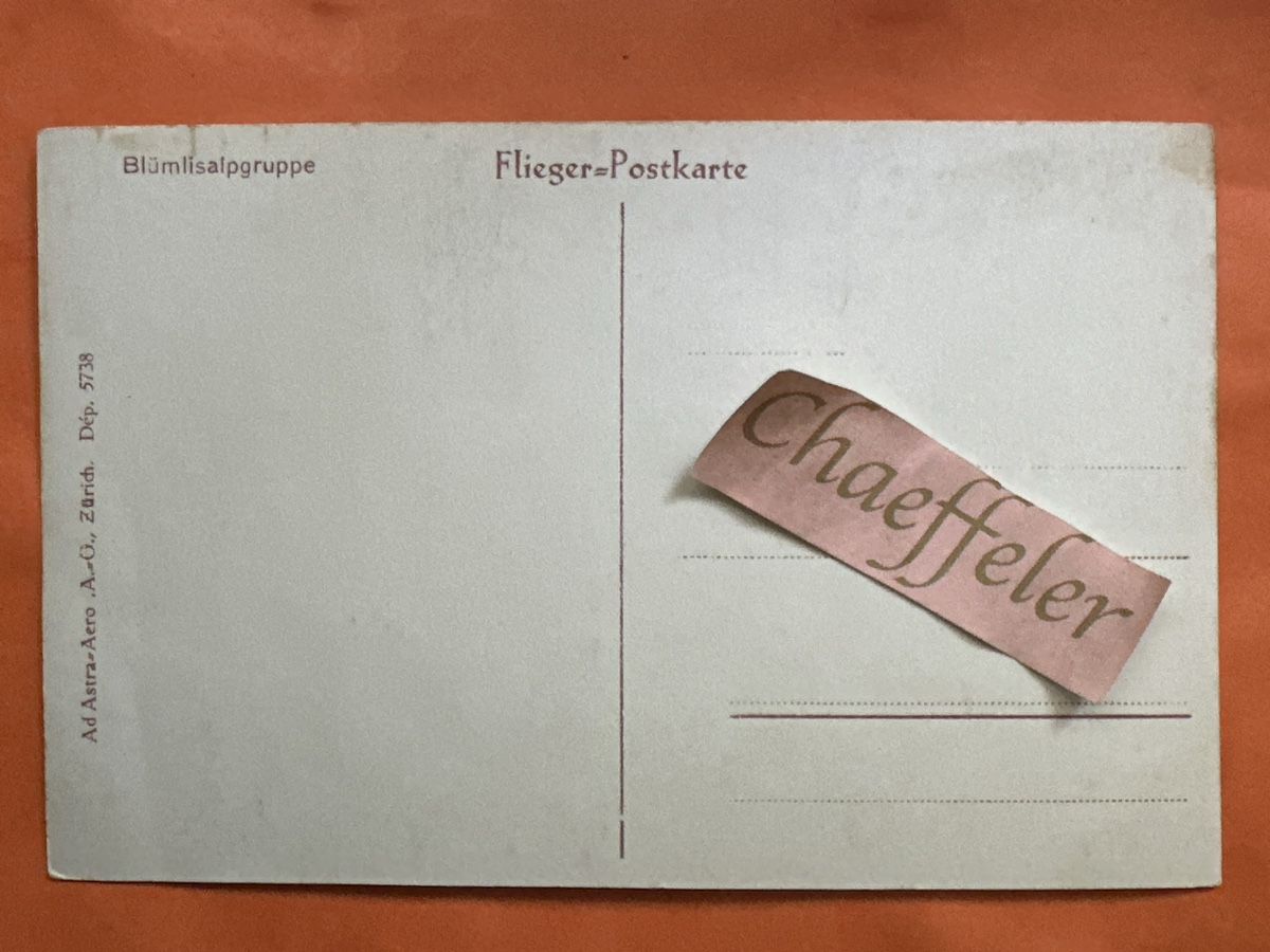 Cartoline postali: Flieger-Postkarte Blümlisalpgruppe  – Usato da Zürich venduto da Chaeffeler 1