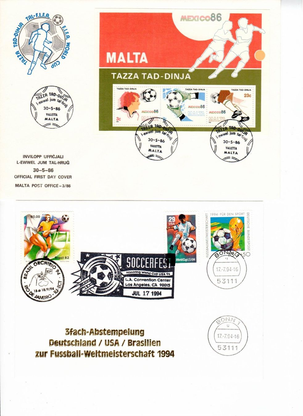 Tutti i francobolli: Briefe, Fussball Motive – Usato da Wolhusen venduto da Curver9