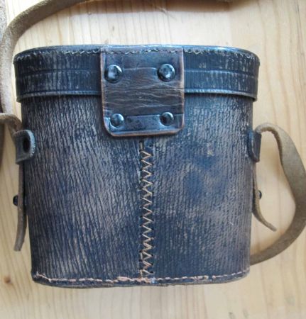 Etui für Feldstecher, teilweise Leder, antik
