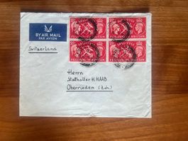 Brief 1951 GB Viererblock  Nr. 252 Vollstempel       (G1)