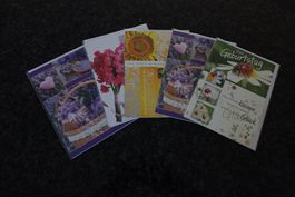5er-Set mit sommerlichen Geburtstagskarten, originalverpackt