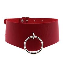 NEUES breites Halsband rot mit dem Ring der O - 220284