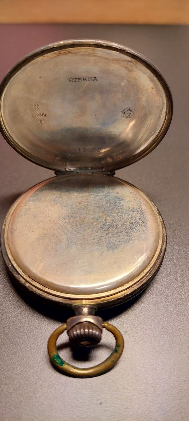 Eterna Orologi: Silber Taschenuhr Eterna Chronometer – Usato da Matten b. Interl venduto da siben01 1
