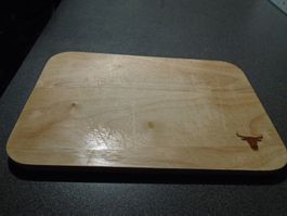 Schneidebrett, Holz, Aufdruck Stier