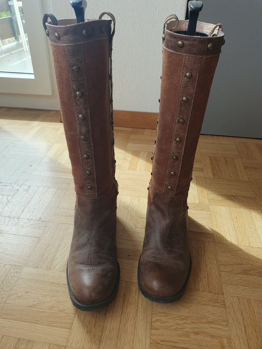 Scarpe da donna: Braune Lederstiefel, leopardprint – Usato da Nussbaumen AG venduto da jul_t76k 3