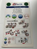 Air UK Fokker 100 Safety Card