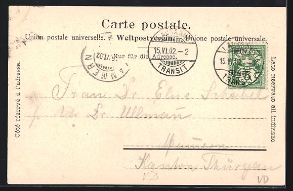 Ansichtskarten: AK Lausanne, Restaurant du Signal, 1902 – Gebraucht aus Berlin von bartko-reher 1