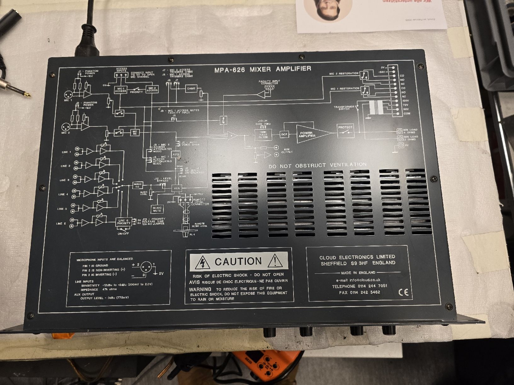Amplificatori: CLOUD MPA626 6 line inputs, 2 mic inputs with 150W Amp – Usato da Zürich venduto da Roy-Events-Zurich 4