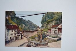 AK Fribourg La Fontaine de la Fidélité et le Pont du Gottero