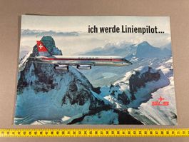 Alte Swissair Broschüre "Ich werde Linienpilot", SLS, Pilot