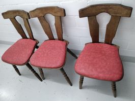 3 ANTIKE HOLZ STÜHLE