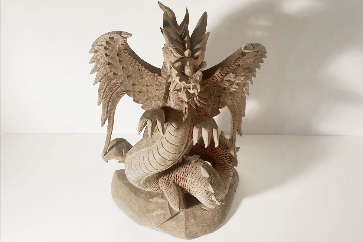 Skulpturen & Statuen: Handgeschnitzer Holz Drache Bali 50 cm – Gebraucht aus Ballwil von ClassicGallery 2