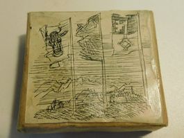 Stichvorlage Zink od Zinn Model antik - Holz   7.5 x 6.5 cm