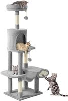 Kratzbaum, Stabiler Kratzbaum für Katzen, Hellgrau