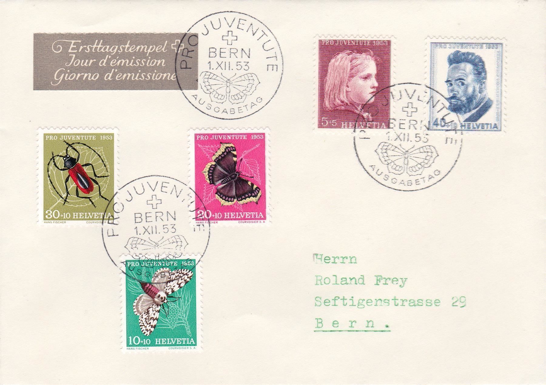 Tutti i francobolli: J148-52, auf FDC, SBK 80.- – Usato da Wenslingen venduto da riger11