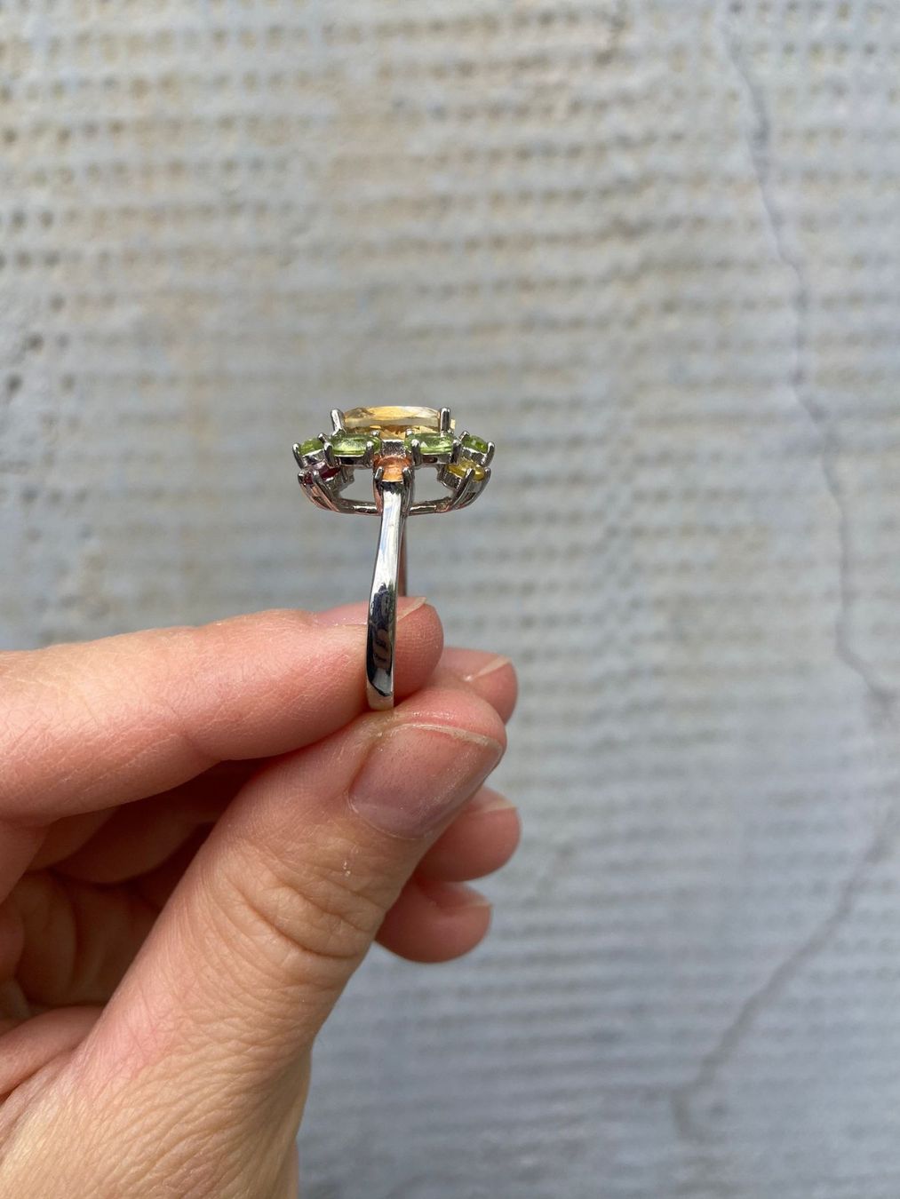 Anelli: Citrin Peridot Ring Silber 925 vergoldet – Usato da Jonen venduto da Lux.K. 1