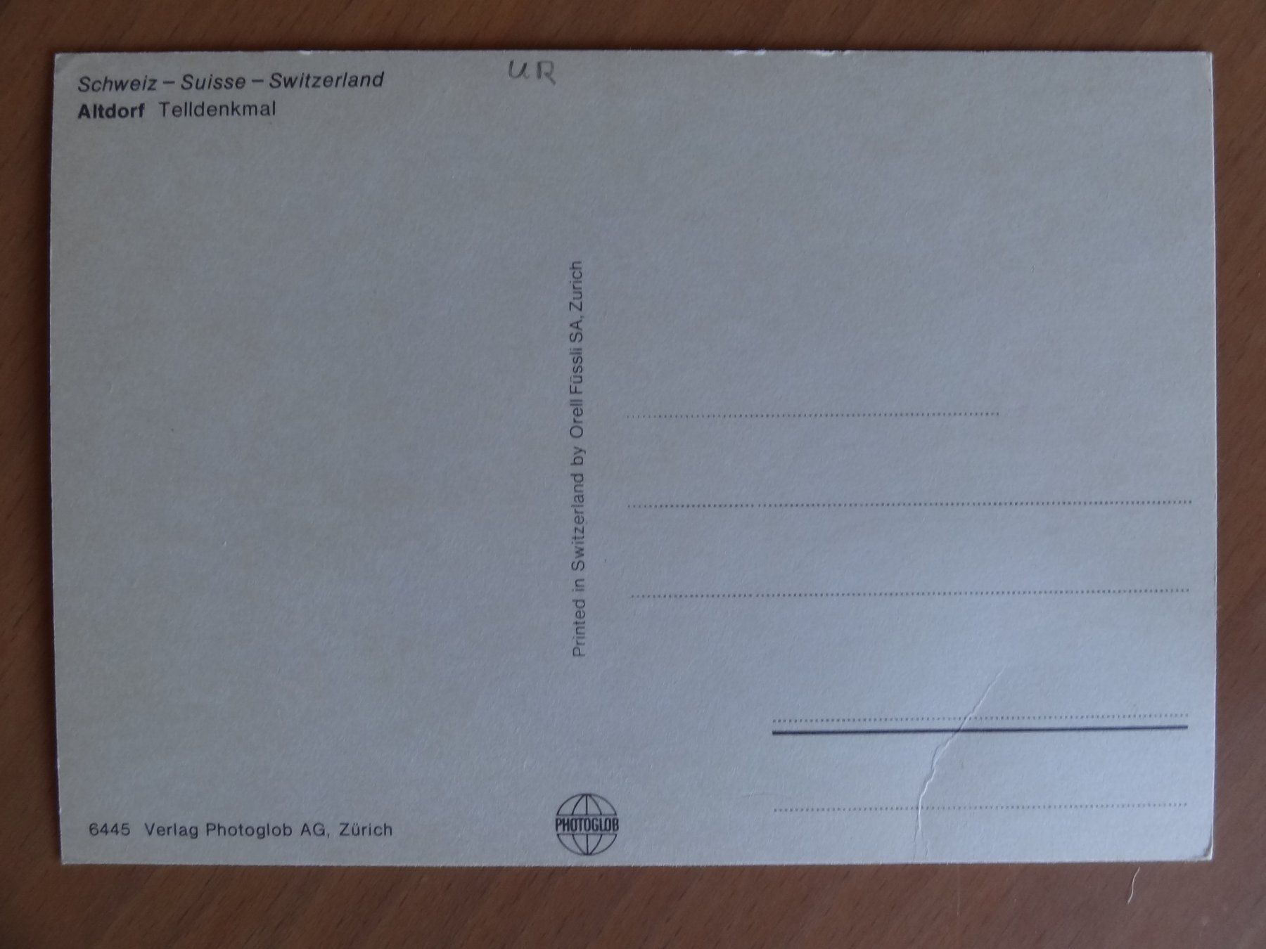 Cartoline postali: Altdorf - Telldenkmal - Suisse – Usato da St Léonard venduto da Riglin 1