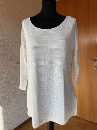 ❤ Tom Tailor Sommerbluse Weiss Gr XL edel Basic Shabby chick