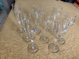 8 flûtes di vetro "Champagne Duval Leroy"