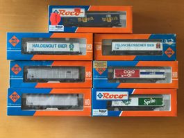 7x Roco Hbils Schiebewandwagen