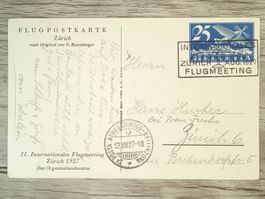 TR65 Carte Postale + Timbre Suisse 1927