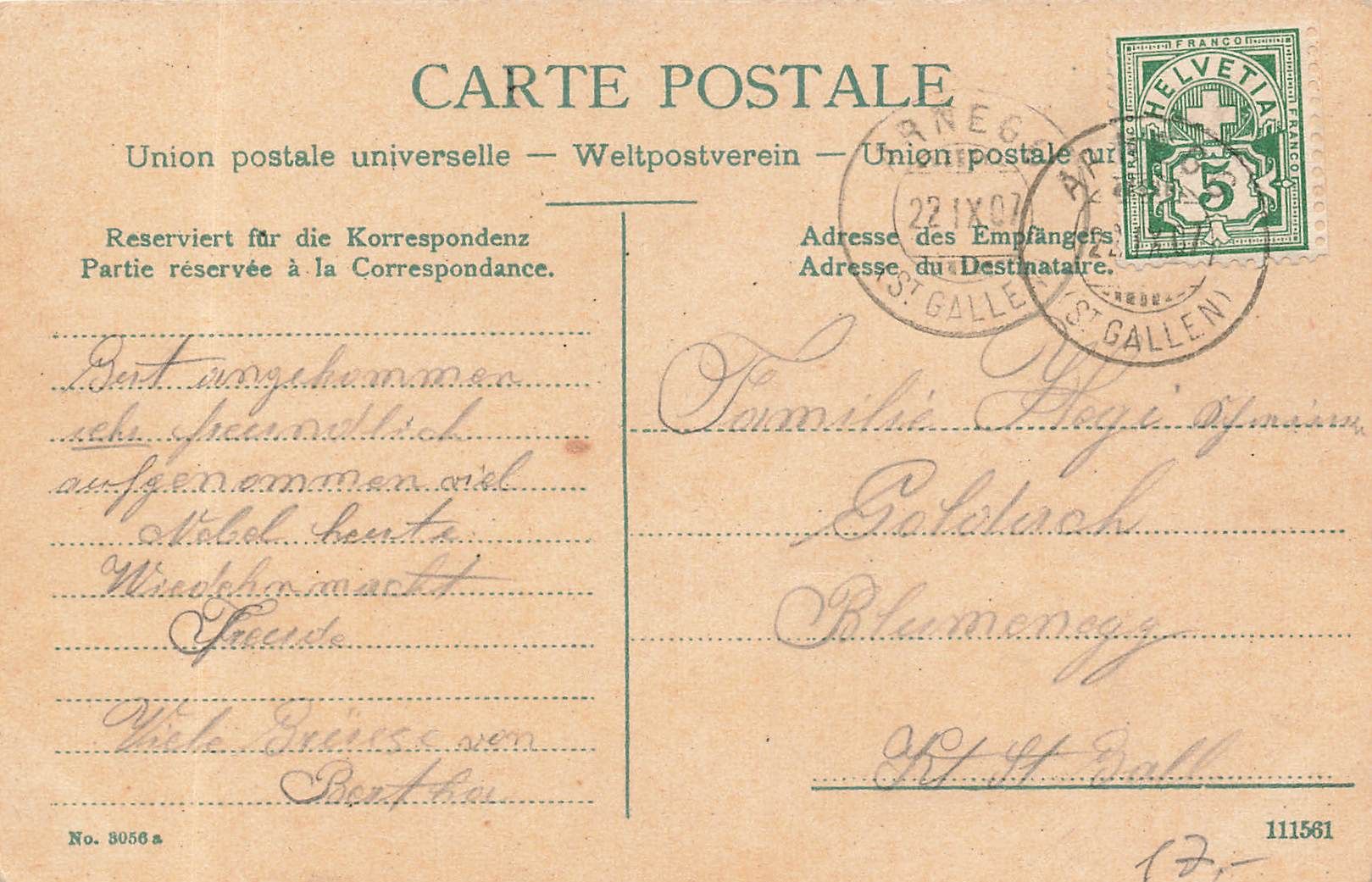 Cartoline postali: Rorschach (SG) Protestantische Kirche – Usato da Biasca venduto da Blenio71 1