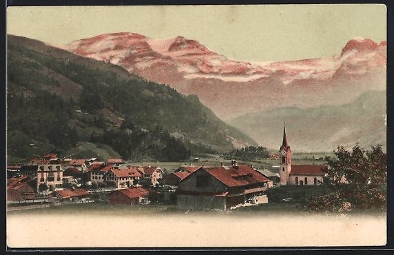 Cartoline postali: Lenk, Dorfpartie mit Kirche und Wildstru – Usato da Berlin venduto da bartko-reher