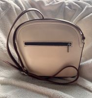 Italienische Pelle Leder Umhängetasche Creme/Braun, NEU