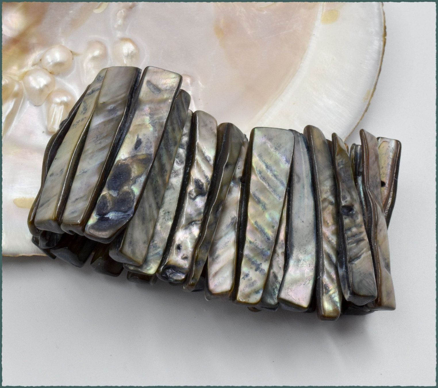 Bracciali & Braccialetti: Mutter der Perle Shell Stretch Armband – Nuovo e nell'imballaggio originale da Oberglatt ZH venduto da Goldfee1 3