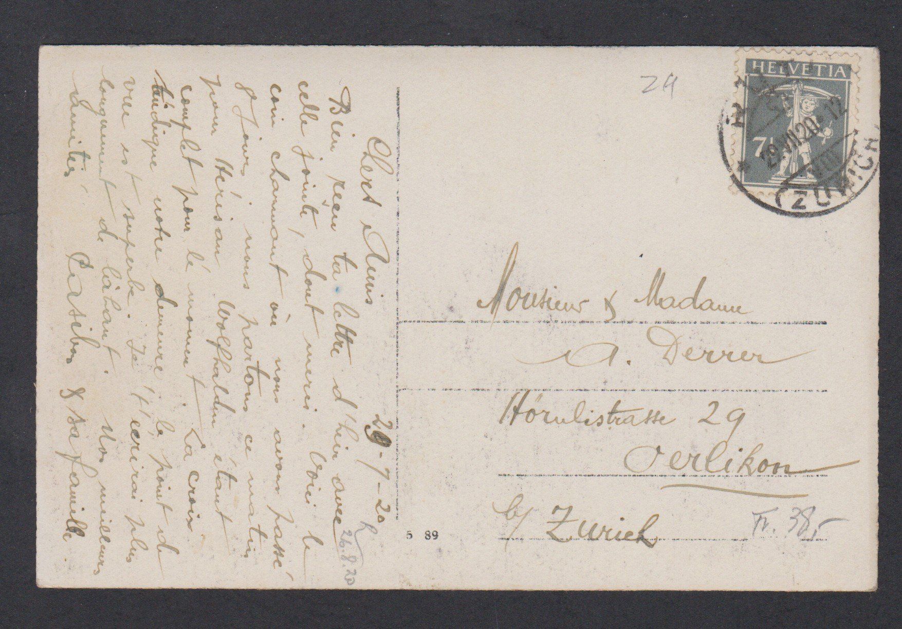 Cartoline postali: Rosenburg  Rüti  ZH   :   alte Ansichtskarte von 1920 – Usato da Vitznau venduto da Ropaku 4