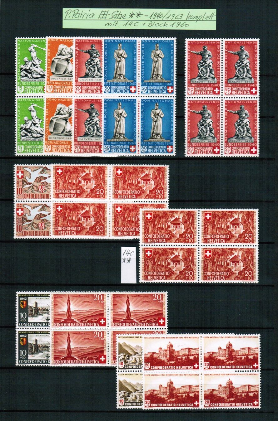 Tutti i francobolli: Pro Patria - VB Sammlung 1940-1963 ** postfrisch – Nuovo (secondo la descrizione) da Bern venduto da peri02