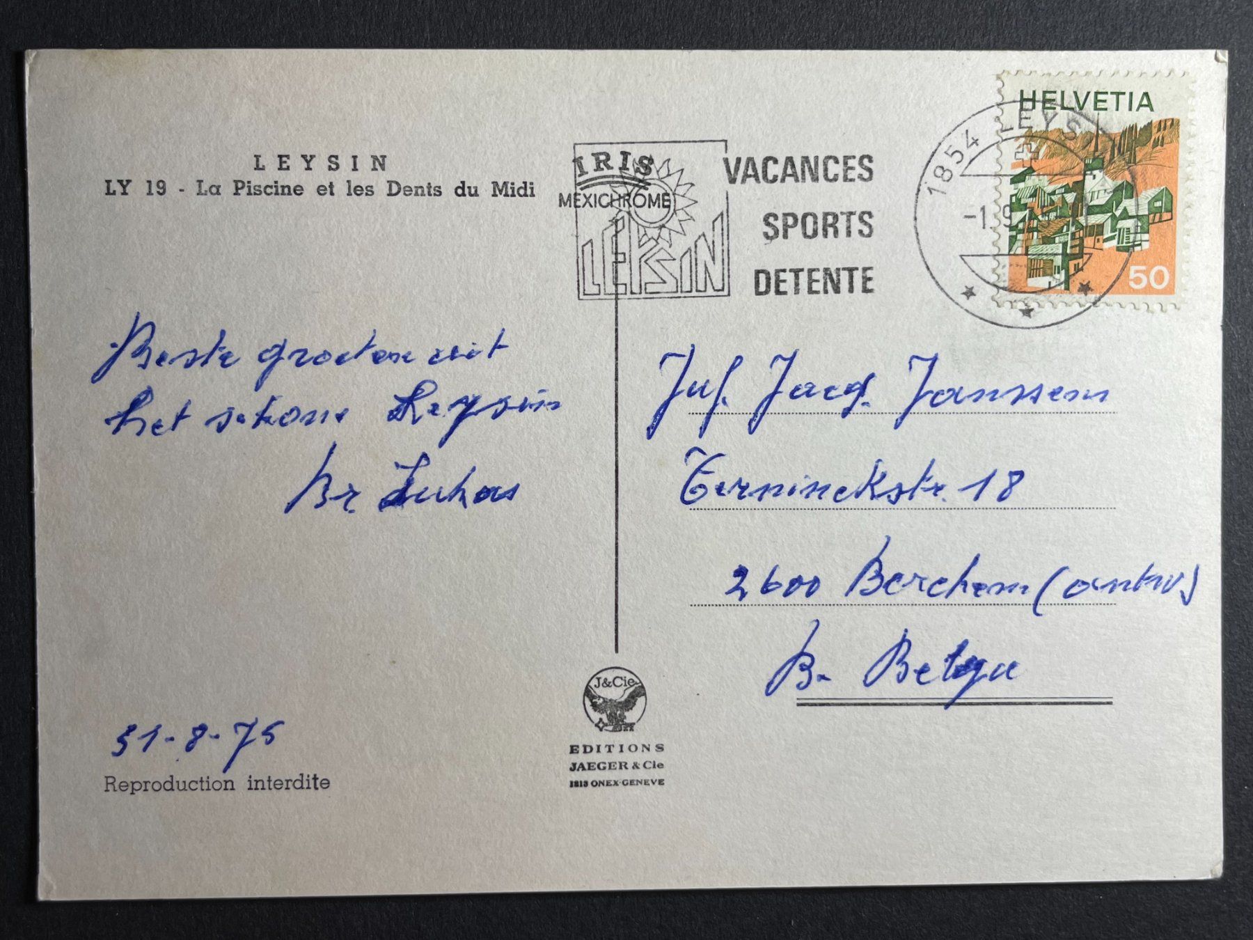 Cartoline postali: Leysin, la Piscine - Schwimmbad – Usato da Steg VS venduto da _vinci_ 1