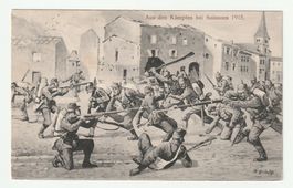 Feldpostkarte Soissons 1915 Kämpf Szene
