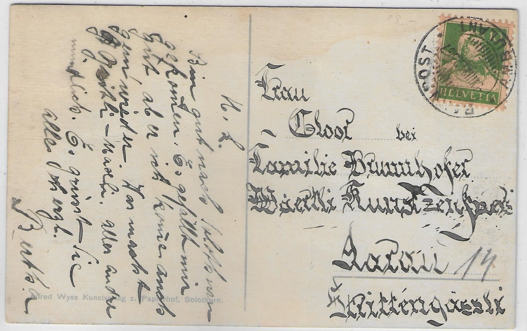 Cartoline postali: Solothurn - Zeitglockenturm - Litho – Usato da Ettingen venduto da Kartenplanet 1