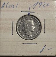 Schweiz 20 Rappen 1920 B I/II - abart, unsaubere Prägung