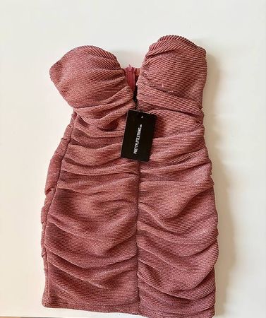 Robe soirée bustier rose 34 neuve PLT