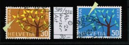 Satz 389-390 gestempelt - 2 x Pf. "kurzer Ast"