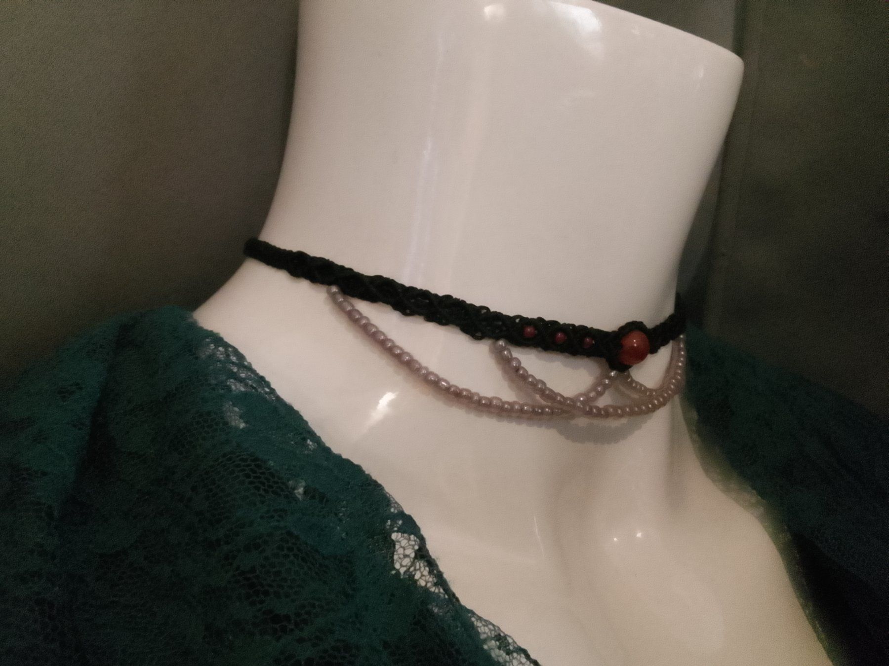 Colliers: Makramee Kette / Choker mit Karneol – Neuf (Voir description) à Pfäffikon ZH par Emporos_42 1