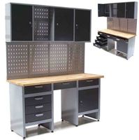 Werkbank mit 6 Schubladen V1 - 160x60x85cm + Werkzeugwand