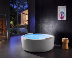 Freistehende Badewanne 2 Pers. Whirlpool KING 161x161 RUND
