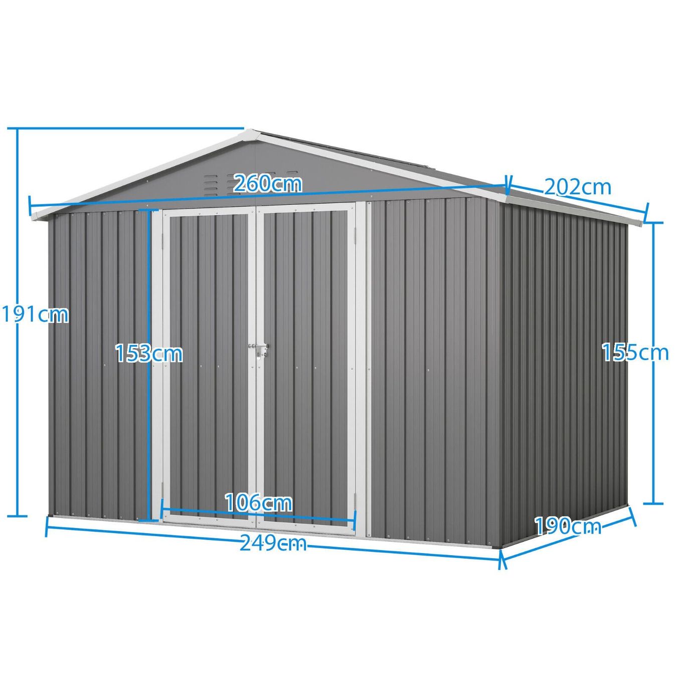 Casette da giardino & serre: Gerätehaus 202x260x191cm schwarz – Nuovo e nell'imballaggio originale da Bottighofen venduto da zaap 2