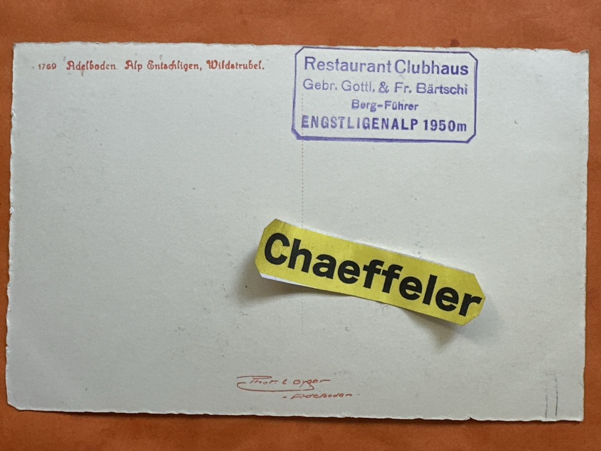 Cartoline postali: Alte Ansichtskarte Adelboden-Engstligenalp, ca. 1950 – Usato da Zürich venduto da Chaeffeler 1
