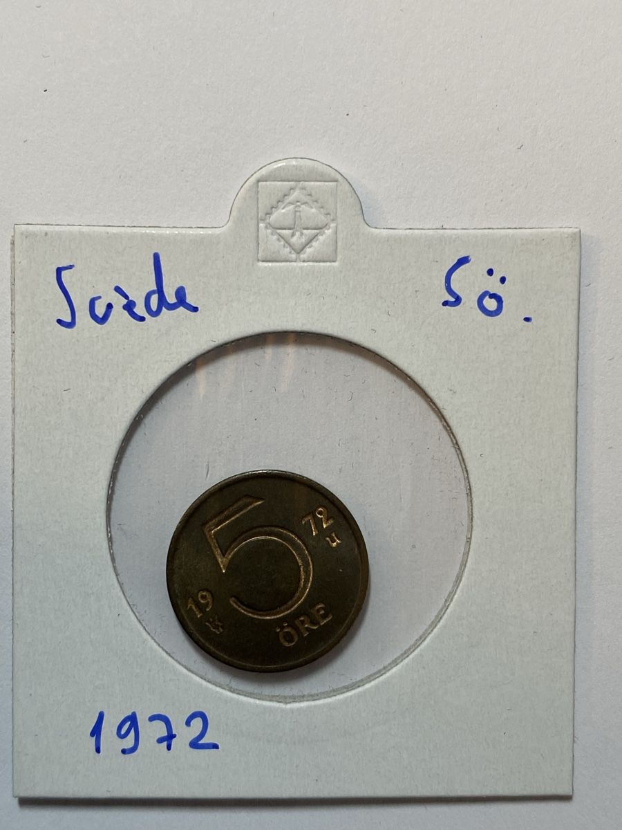 Tutti le monete: Suede - 5 Öre - 1972 – Usato da Payerne venduto da Mike1682